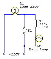 Схема подсветки для выключателя..
